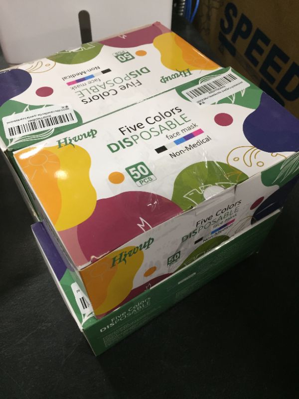 Photo 1 of (4 PACK) Colored Disposable Face Masks 50 Pack, PFE 99% Face Mask Suitable For Adults And Teens