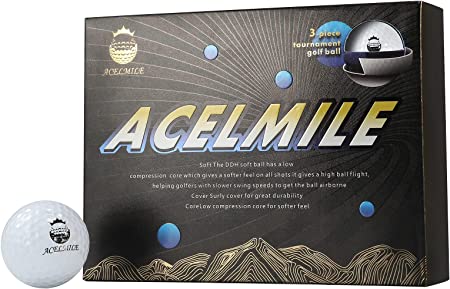 Photo 1 of Acelmile Super Soft Feel Golf Balls, Standard 3-Layer High Ball Flight Stability Maximum Control, for Professional Golf Competition (One Dozen 12pcs)