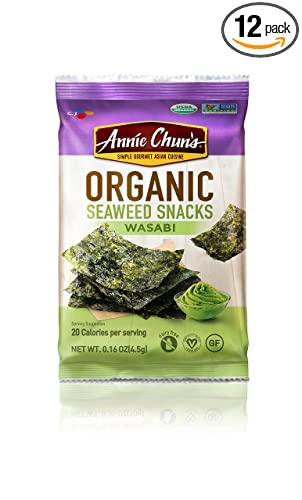 Photo 1 of Annie Chun's Organic Seaweed Snacks, Wasabi, Organic, Non GMO, Vegan, Gluten Free, 0.16 Oz (Pack of 12)

EXP JUNE 4 2022