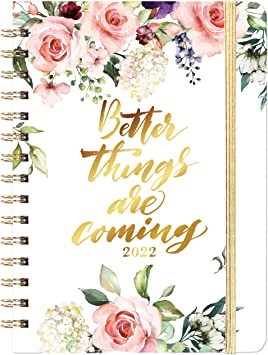 Photo 1 of 2 pack - 2022 Planner - 2022 Weekly Monthly Planner with Tabs, 6.3" x 8.4", January 2022 - December 2022, Hardcover with Back Pocket + Thick Paper + Twin-Wire Binding 
