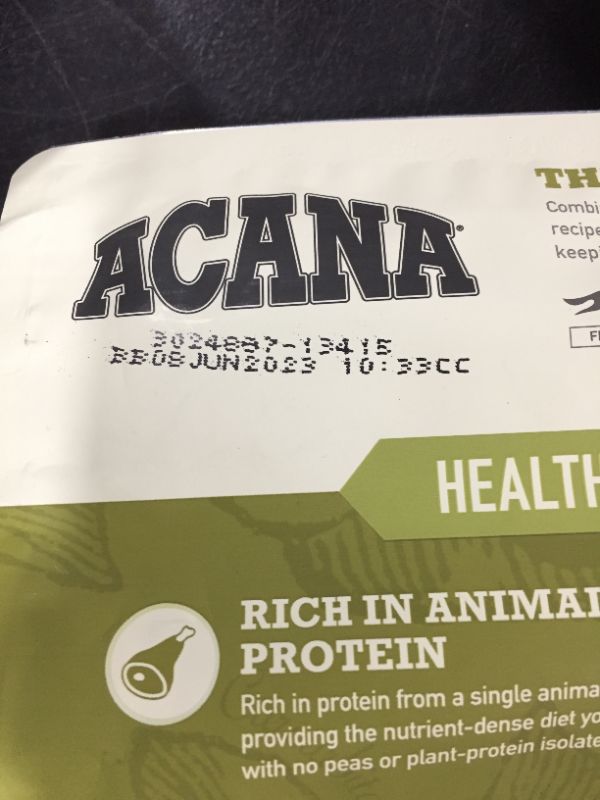 Photo 3 of Acana Singles Limited Ingredient Diet, Dry Dog Food, High Protein, Wholesome Grains and Grain-Free, Complete Nutrition, Digestive Health

expired June 2022