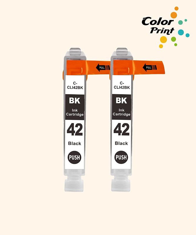 Photo 1 of ColorPrint Compatible CLI42 Ink Cartridges Replacement for CLI-42 CLI 42 CLI42BK CLI-42BK Work with PIXMA Pro-100S Pro-100 Pro100 Pro100S Printer (Black, 2-Pack)