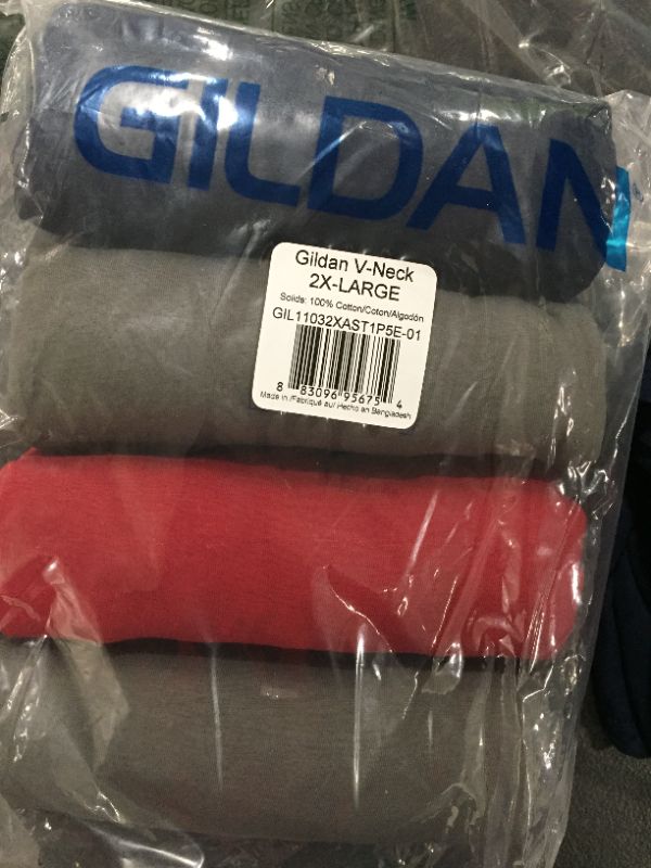 Photo 2 of 2XL - Gildan Men's V-Neck T-Shirts, Multipack