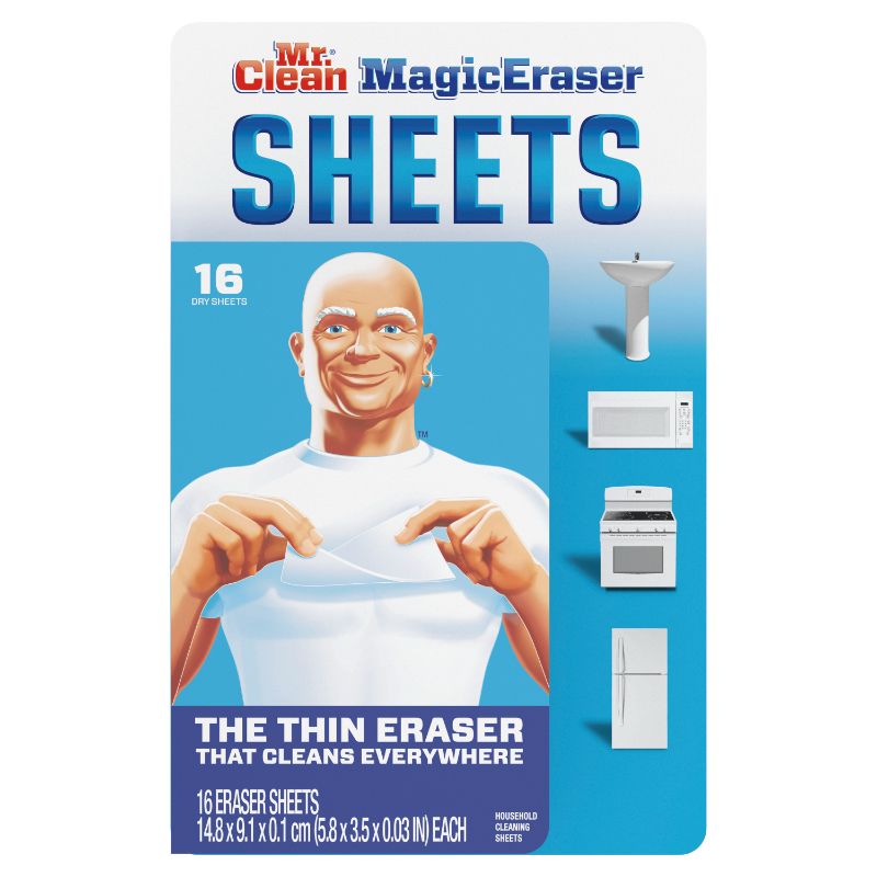Photo 1 of (3 pack) Mr. Clean Thin Sheets Magic Eraser Scouring Sponge, White