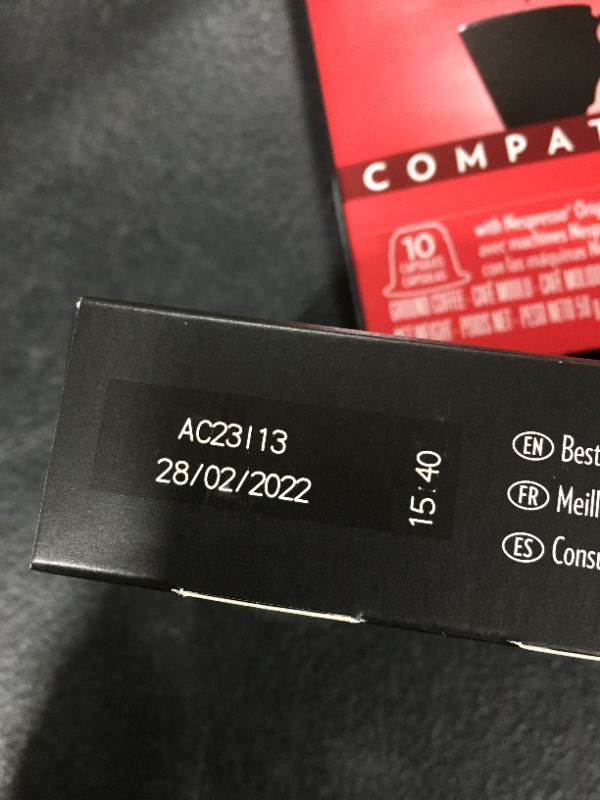 Photo 3 of 3 PACK - Lavazza Premium Coffee Corp Nespresso OriginalLine Compatible Capsules, Armonico Espresso, Dark Roast Coffee, 10 ct

EXPIRED 2/28/2022