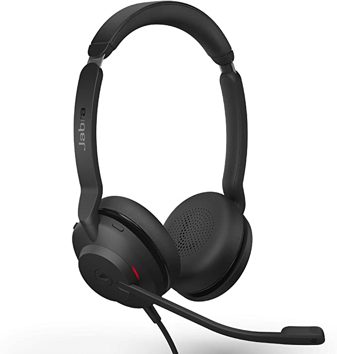 Photo 1 of Jabra Evolve2 30 MS Wired Headset, USB-A, Stereo, Black – Lightweight, Portable Telephone Headset with 2 Built-in Microphones – Work Headset with Superior Audio and Reliable Comfort
