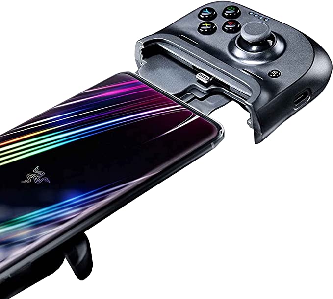 Photo 1 of Razer Kishi Mobile Game Controller / Gamepad for iPhone iOS: Works with most iPhones – iPhone X, 11, 12 - Apple Arcade, Amazon Luna - Lightning Port Passthrough - Mobile Grip - MFi Certified (Renewed)
