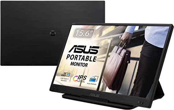 Photo 1 of ASUS ZenScreen 15.6” 1080P Portable USB Monitor (MB166C) - Full HD, IPS, USB Type-C, USB-Powered, Flicker Free, Blue Light Filter, Tripod Mountable, Anti-Glare Surface, Protective Sleeve
