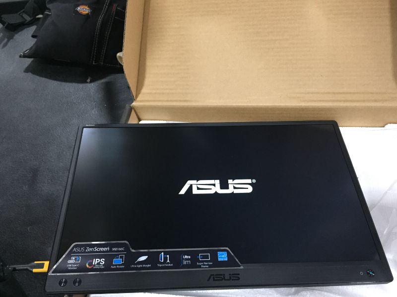 Photo 2 of ASUS ZenScreen 15.6” 1080P Portable USB Monitor (MB166C) - Full HD, IPS, USB Type-C, USB-Powered, Flicker Free, Blue Light Filter, Tripod Mountable, Anti-Glare Surface, Protective Sleeve
