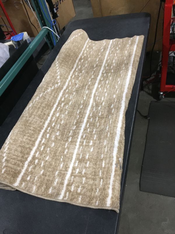 Photo 2 of 4'x5'5" Parkman Washable Border Diamond Rug Tan - Threshold