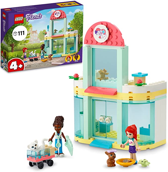 Photo 1 of LEGO Friends Pet Clinic 41695 Building Kit; with 2 Mini-Dolls Including Mia, Plus Cat and Rabbit Toys; Creative Birthday Gift for Kids Aged 4 and up (111 Pieces)
