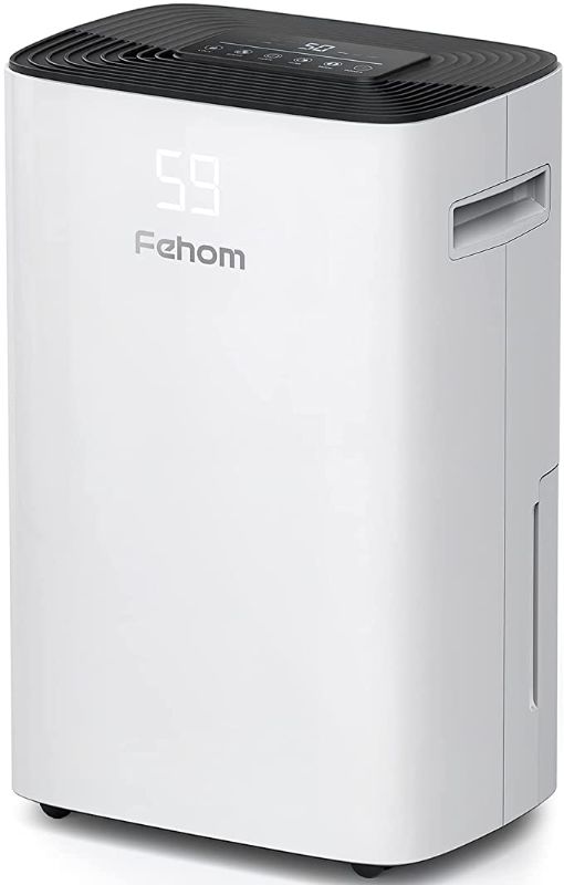 Photo 1 of  FOR PARTS ONLY !!!! Fehom 3500 Sq Ft 50 Pint Dehumidifier for Home Basements Bathroom Bedroom, with Auto Shut Off Humidity Control, Continuous Drain Hose and Wheel
