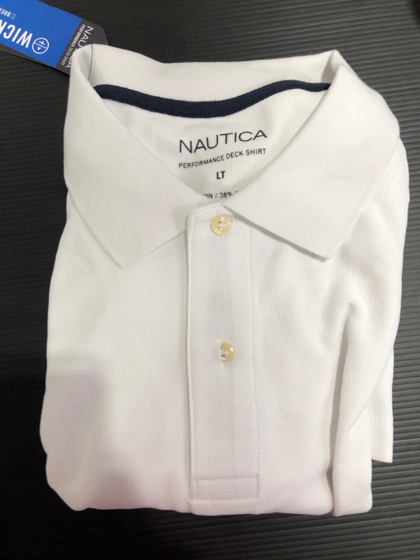 Photo 2 of Nautica Men's Big and Tall Classic Fit Short Sleeve Solid Performance Deck Polo Shirt
