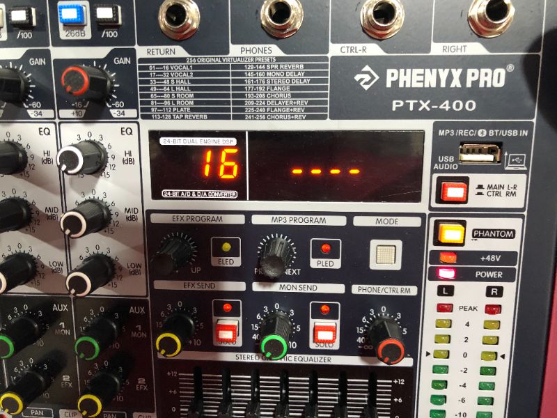 Photo 4 of Phenyx Pro PTX-400 10-Channel Audio Mixer with 256 DSP Effects