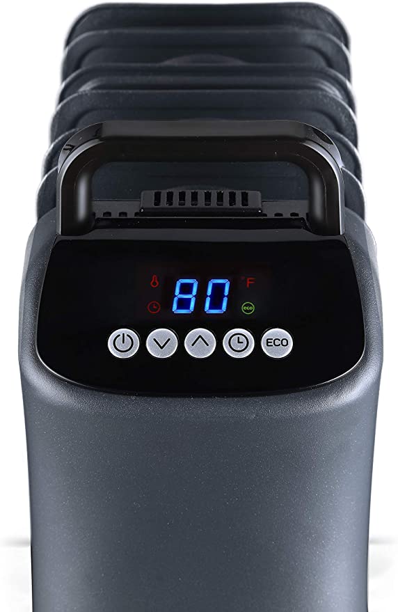 Photo 2 of [PARTS ONLY !!!] Amazon Basics Portable Digital Radiator Heater with 7 Wavy Fins and Remote Control, Black, 1500W 
