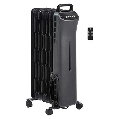 Photo 1 of [PARTS ONLY !!!] Amazon Basics Portable Digital Radiator Heater with 7 Wavy Fins and Remote Control, Black, 1500W 
