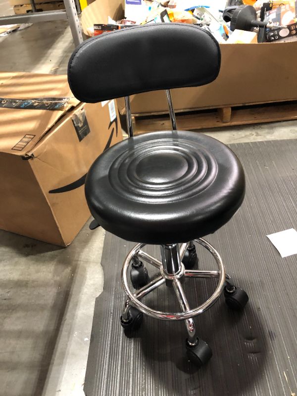 Photo 1 of Black Small Rolling Chair with Backrest