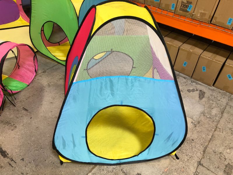 Photo 3 of Kids Play Tent 3 Piece Pop Up Foldable Tunnel Set (Not exact as stock)