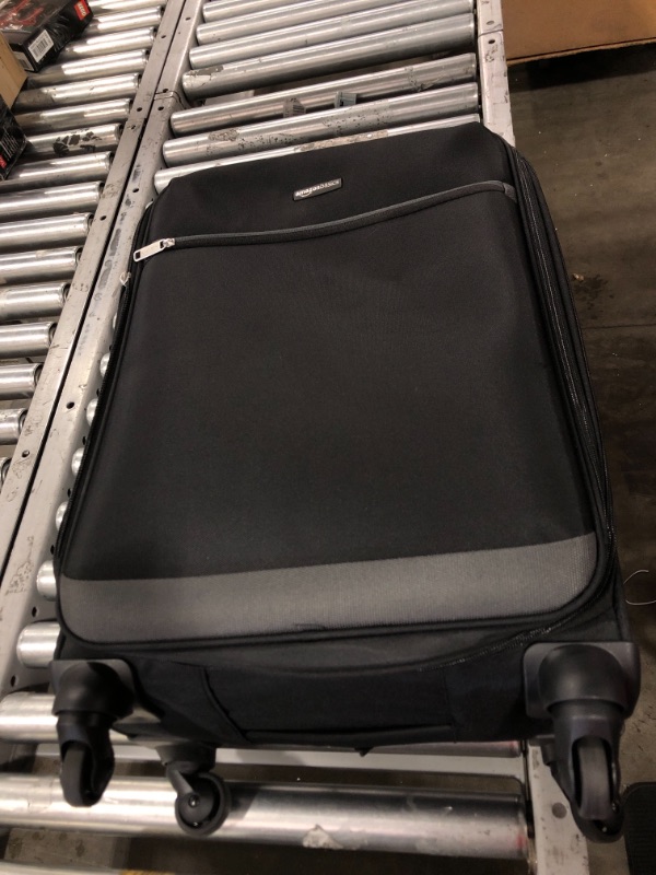 Photo 2 of Amazon Basics Softside Spinner Luggage Suitcase - 25.9 Inch, Black
