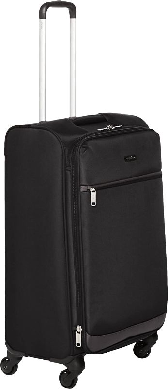 Photo 1 of Amazon Basics Softside Spinner Luggage Suitcase - 25.9 Inch, Black
