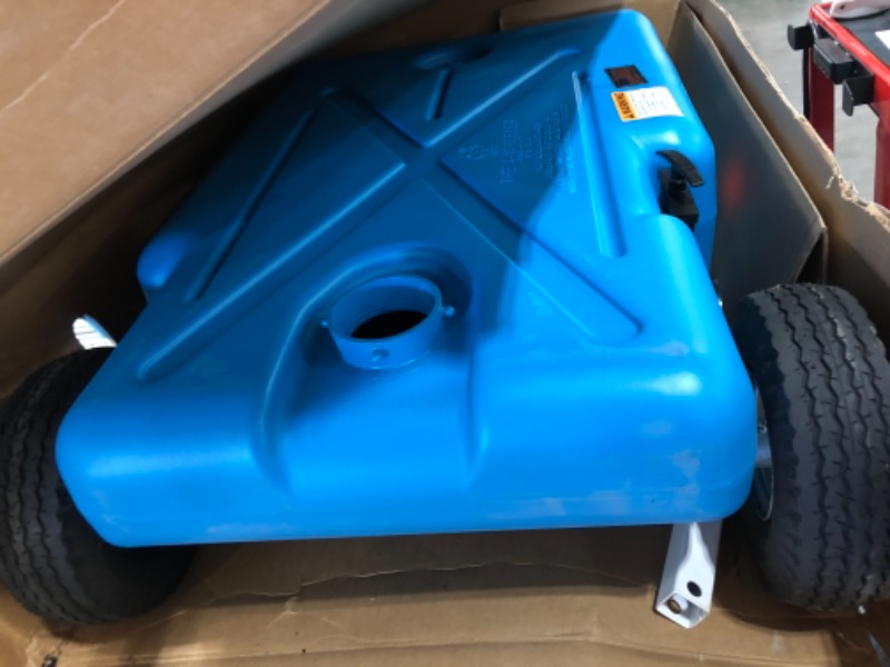 Photo 3 of Barker 4-Wheeler Tote Tank - 25 Gallon Capacity (25895) , Blue
