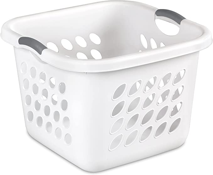 Photo 1 of (2 pack) Sterilite, White 12178006 Laundry Basket, 19"
