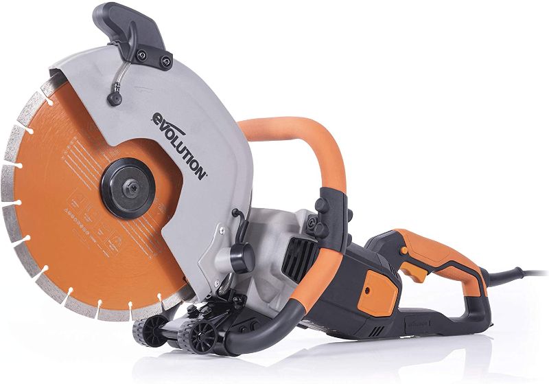 Photo 1 of Evolution (R300DCT+) - 12 in Concrete Saw (Aka Circular Saw, Angle Grinder, Chop Saw, Cut Off Saw, Demo Saw, Disc Cutter, Power Cutter) - 15A Motor, No Gas - 4-1/2 in Cut - Incl Premium Diamond Blade
