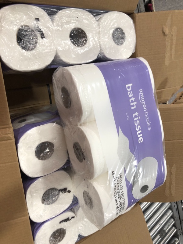 Photo 2 of Amazon Basics 2-Ply Toilet Paper 5 Packs, 6 Rolls per pack (30 Rolls total)
