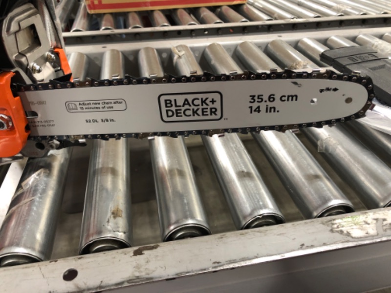 Photo 5 of BLACK+DECKER BXGCS1442P 42cc 2-Cycle 14-inch Gas Chainsaw, Black and Orange
