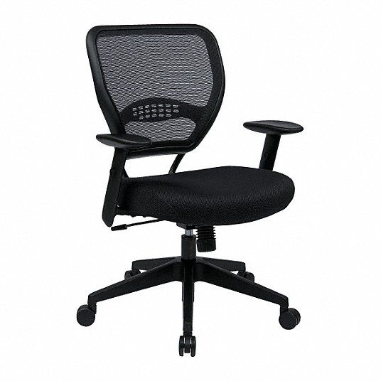 Photo 1 of Desk Chair: Adj Arm, Black, Mesh, 250 lb Wt Capacity, 19 in to 23 in Nom. Seat Ht. Range
