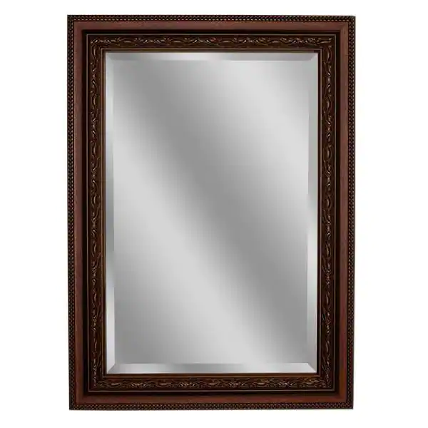 Photo 1 of Addyson 30 in. W x 36 in. H Framed Rectangular Beveled Edge Bathroom Vanity Mirror in Copper