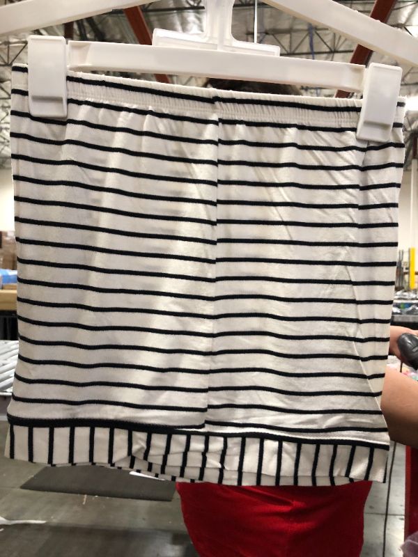 Photo 1 of MEDIUM Women's Beautifully Soft Striped Short Sleeve Notch Collar Top and Shorts Pajama Set - Stars Above™ Black Stripe