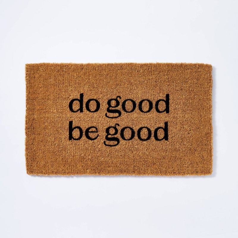 Photo 1 of 1'6"x2'6" Do Good Be Good Doormat Black - Threshold