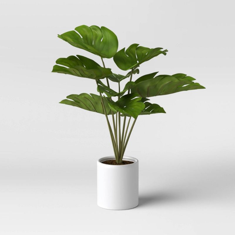 Photo 1 of 21" X 23" Artificial Monstera Arrangement in Ceramic Pot - Project 62™
