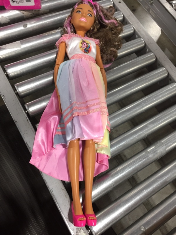 Photo 3 of Barbie 28-inch Best Fashion Friend Unicorn Party Doll, Brown Hair, Amazon Exclusive, by Just Play
