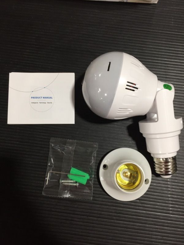 Photo 2 of 360-degree Panoramic Universal Bulb Surveillance Camera V380 Wireless Wifi Network Monitor Indoor Camera
