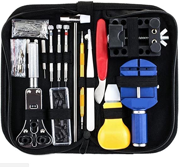 Photo 1 of 147 PCs Watch Repair Tool Kit Set Professional Spring Bar Tool Set Watch Link Pin Tool Back Opener Remover Watch Maintance Kits with Carrying Case & Hammer
