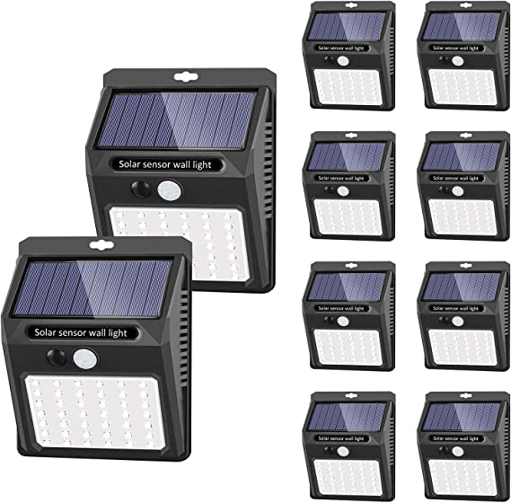 Photo 1 of Solar Lights Outdoor [10 Pack /3 Working Mode], SEZAC Solar Security Lights Solar Motion Sensor Lights Wireless IP 65 Waterproof Outdoor Lights for Garden Fence Patio Garage (42LED)
