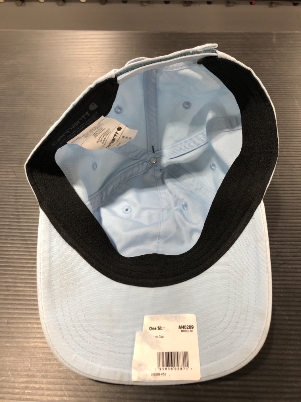 Photo 4 of CARHARTT Men's OFA Powder Blue Cotton Canvas Cap. ONE SIZE. NEW WITH TAGS, SOME STAINS & DIRT MARKS PRESENT.
