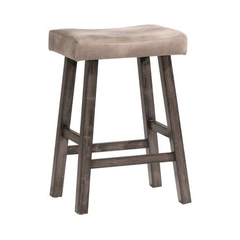 Photo 1 of 26" Saddle Wood Backless Counter Height Barstool Rustic Gray - Hillsdale Furniture

