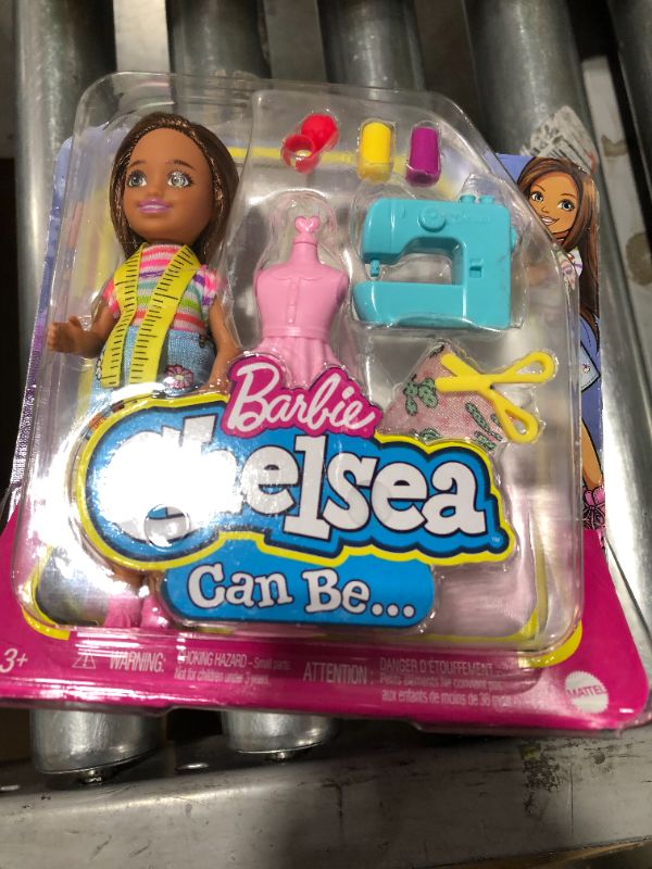 Photo 3 of Barbie Chelsea Can Be Playset with Brunette Chelsea Fashion Designer Doll (6 Inches), Mannequin, Sewing Machine, Gift for Ages 3 Years Old & Up
3PK