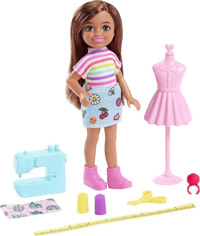 Photo 1 of Barbie Chelsea Can Be Playset with Brunette Chelsea Fashion Designer Doll (6 Inches), Mannequin, Sewing Machine, Gift for Ages 3 Years Old & Up
3PK