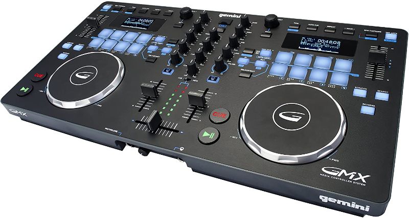 Photo 1 of Gemini Sound GMX Stand Alone Professional Audio DJ Multi-Format USB, MP3, WAV and DJ Software Compatible Media Controller System with Touch-Sensitive High-Res Jog Wheels, XLR Master Outputs
