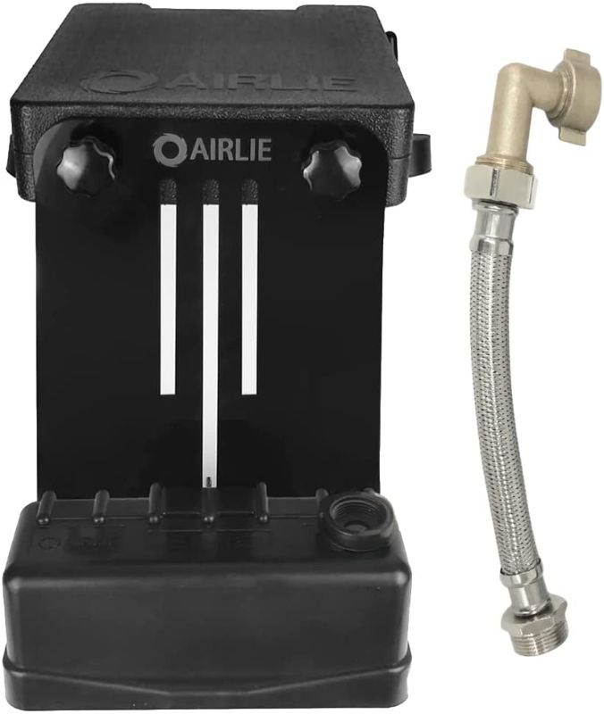 Photo 1 of Airlie Pool Water Leveler, Patented, Included Stainless Steel Hose and Brass 90° Connector, Automatically Adjusts Pool Water Level, User Friendly Design (Black)
