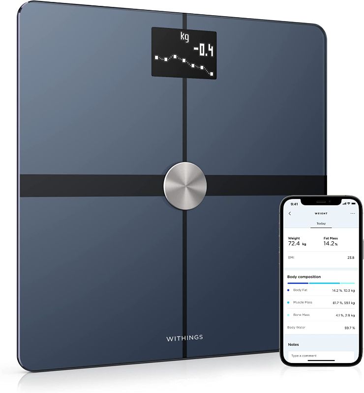 Photo 2 of Withings Body+ Wi-Fi Smart Scale for Body Weight with Automatic Smartphone App Sync, Full Body Composition Analyzer Incl. Body Fat, BMI, Water Percentage, Muscle & Bone Mass, Pregnancy Tracker 