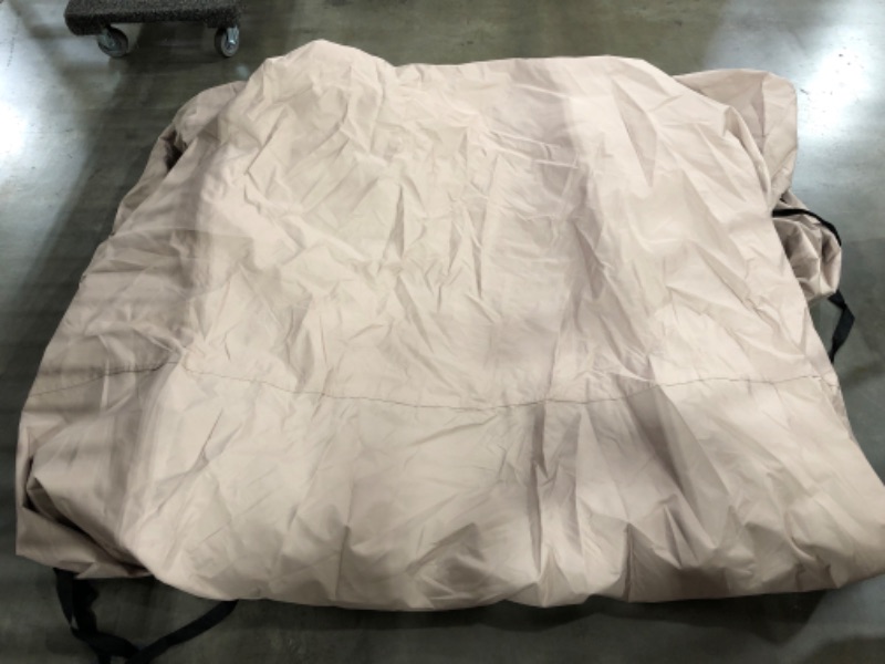 Photo 3 of CAR/AUTOMOBILE COVER. TAN/BLACK. UNMARKED SIZE/APPLICATION. MISSING ORIGINAL PACKAGE. PRIOR USE.