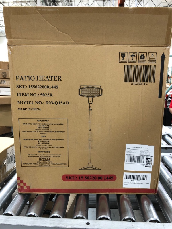Photo 4 of Antarctic Star Patio Heater Electric Heater,Vertical indoor/outdoor garden heater, Height and Angle adjustable,Remote control IP65 rated, Quiet operation, energy saving, Quick heating for 3 seconds, Maximum power 1500W, ETL

