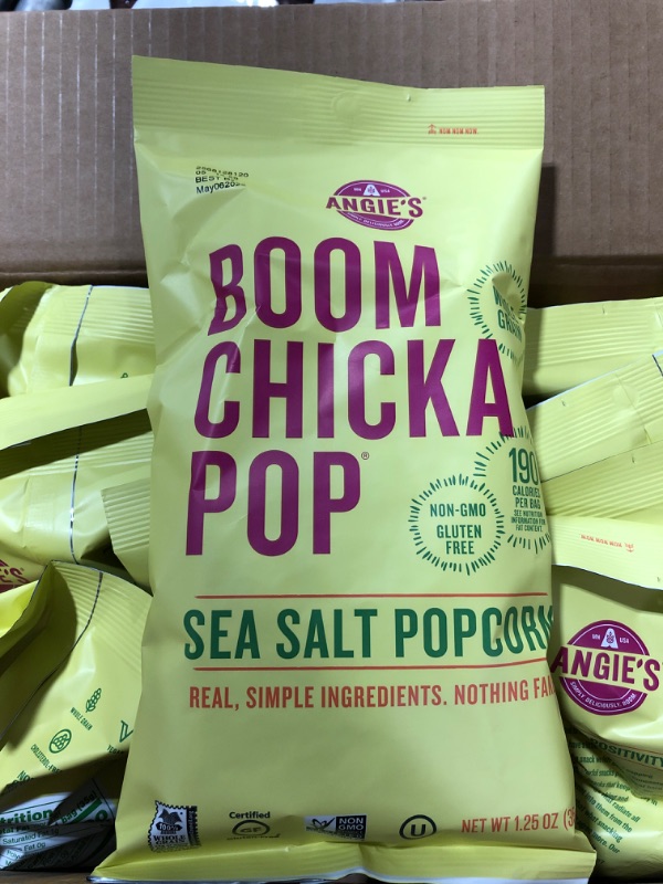 Photo 3 of Angie's BOOMCHICKAPOP Sea Salt Popcorn, 1.25 Ounce Bag (Pack of 12)
BB 05/2022.