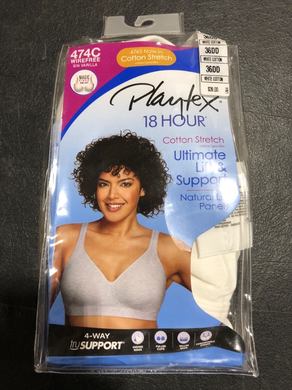Photo 3 of Playtex Women's 18 Hour Ultimate Lift and Support Wire Free Bra US474C
SIZE 36DD.