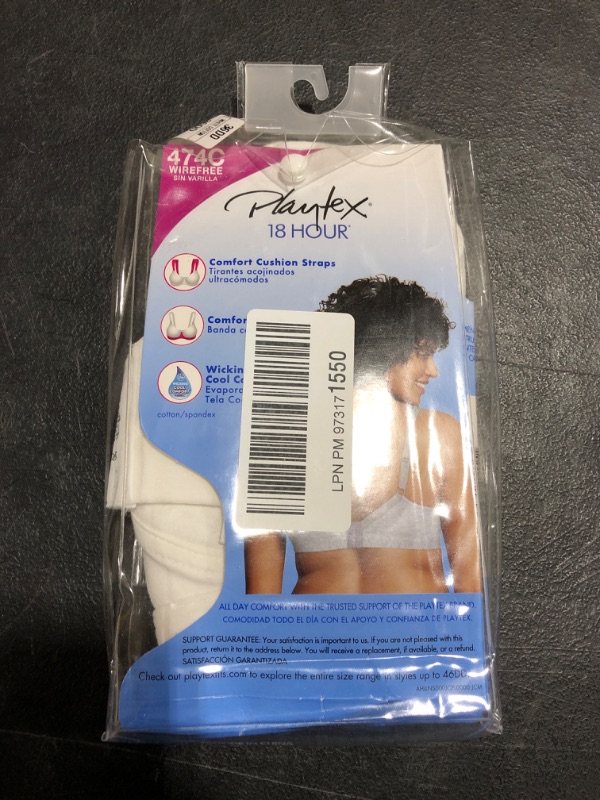 Photo 4 of Playtex Women's 18 Hour Ultimate Lift and Support Wire Free Bra US474C
SIZE 36DD.